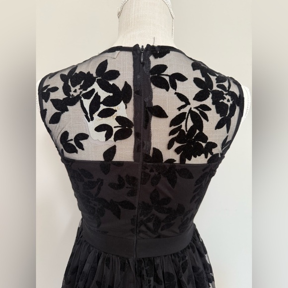 Altar'd State Black Velvet Floral & Lace Midi Dress - Picture 7 of 14